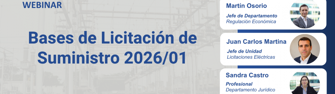 Webinar abordó principales aspectos de la Licitación Eléctrica 2026/01 para clientes regulados